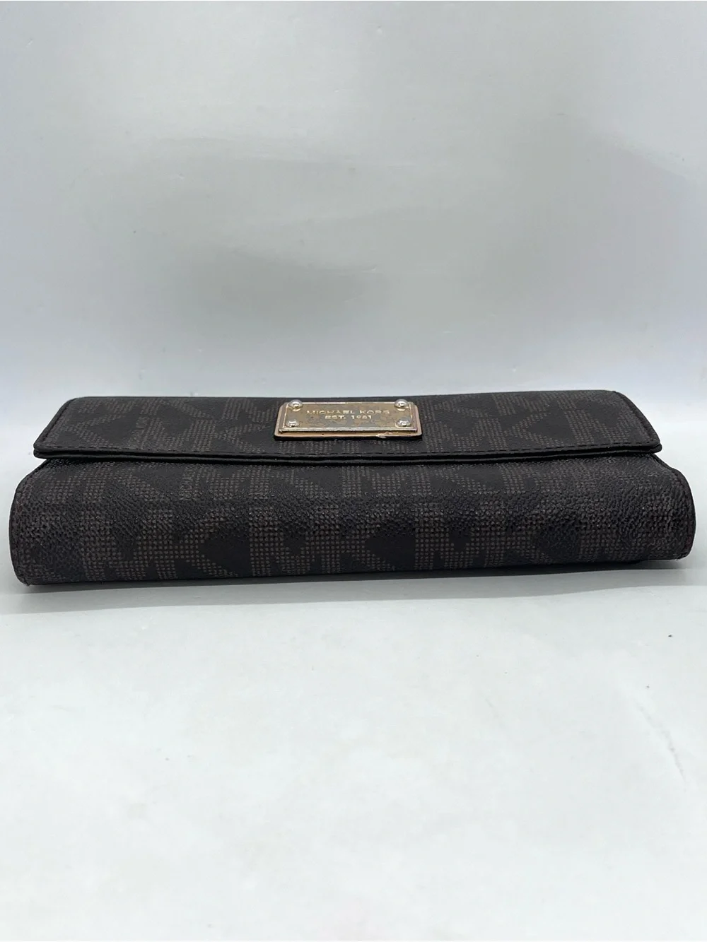 Michael Kors Jet Set Brown MK Logo Continental Wallet MSRP $128 Loved - Picture 5 of 16